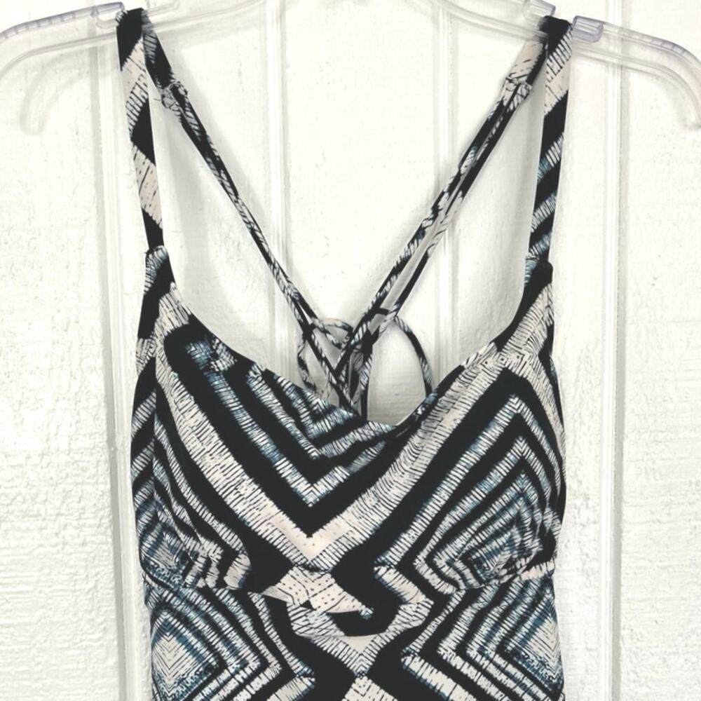 Island Escape Women Strappy Tankini Swim Beach Bikini Top Padded Blue Size 12 - Picture 5 of 6